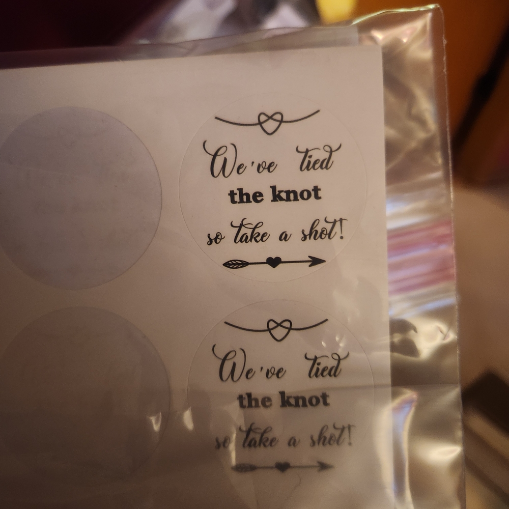 Wedding Shot Glass Stickers - Black